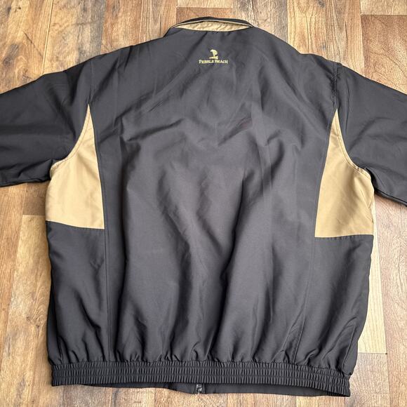 Vintage Pebble Beach Golf Performance Jacket Men's Large Black Water Resistant‎ - Picture 3 of 11